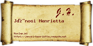 Jánosi Henrietta névjegykártya